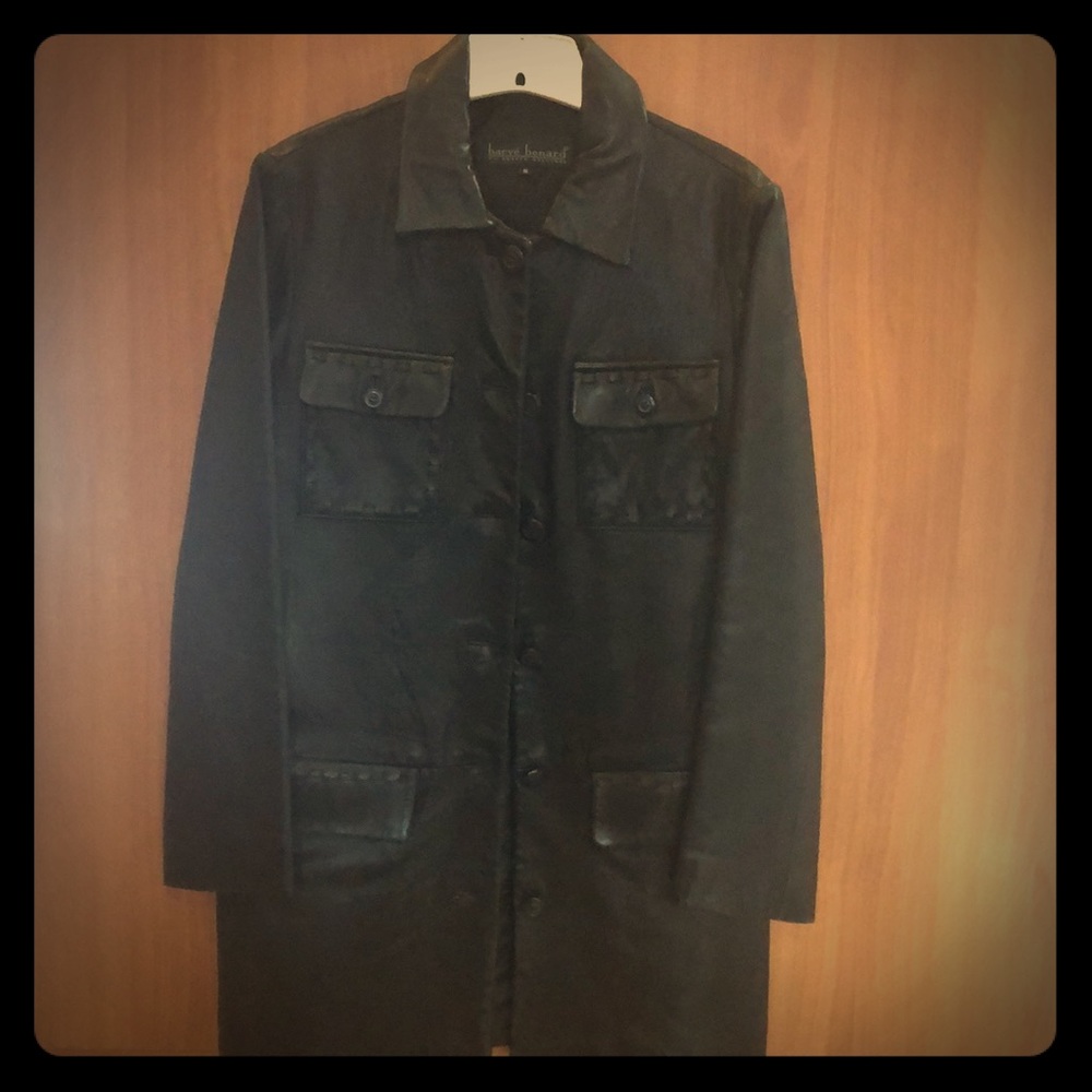 Leather long jacket